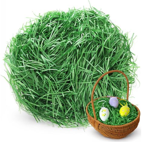 Grünes Ostergras 200 G Kunstgras Für Geschenkkörbe Und Osterkörbe Für Kinder Ideal Für Osterdekoration Und Tischdekoration