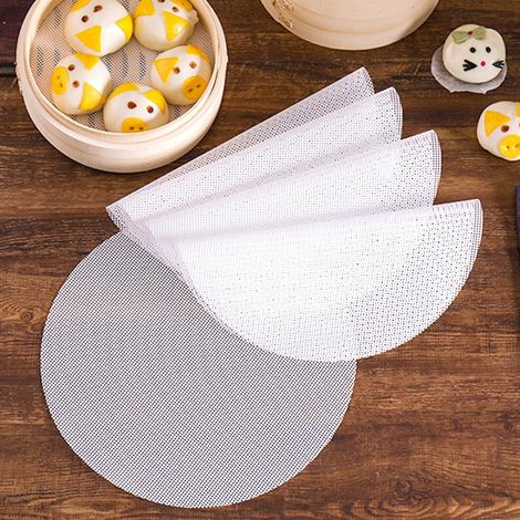 12 Silikon-dampfgareinsätze, 25 Cm Topf-dampfgarmatten, Antihaftbeschichtete Bambus-dampfgareinsätze, Wiederverwendbare Dampfgarmatten Aus Netzgewebe Zum Kochen Und Für Gemüse