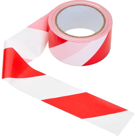 Rot-weißes Absperrband 50 Mm X 100 M – Ldpe-baustellenmarkierungsband, Gut Sichtbar, Selbstklebend, Zur Kennzeichnung Von Gefahrenzonen, Für Den Innen- Und Außenbereich