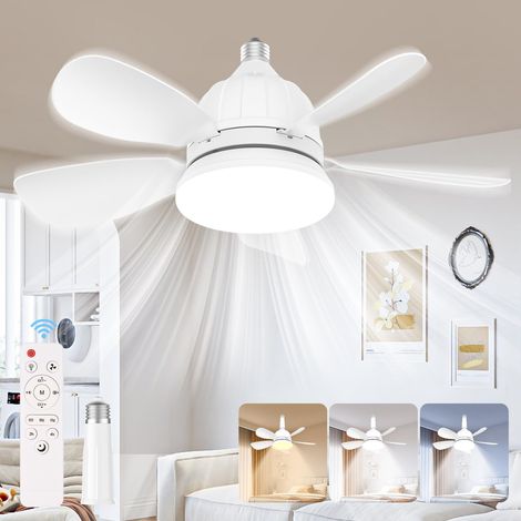 Deckenventilator Mit Licht, Deckenventilator Mit Fernbedienung, Dimmbar, 5 Flügel, 3 Geschwindigkeitsstufen, 46 Cm Für Wohnzimmer, Schlafzimmer, Kinderzimmer (ohne E27-fassung)