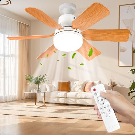 Deckenventilator Mit Licht Und Fernbedienung - E27 18 Zoll Leiser Deckenventilator Mit 3 Stufen, Dimmbarem Led-licht, 3 Windstufen, 2/4-stunden-timer, Für Raum (b)