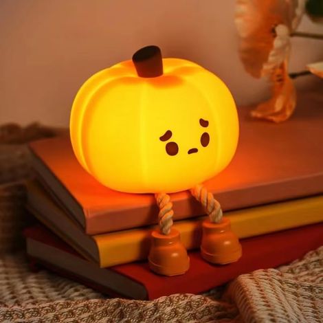 Kürbis-nachtlicht, Led-silikon, Wiederaufladbar, Touch-lampe, Halloween-dekoration, Spaß Für Frauen Und Kinder
