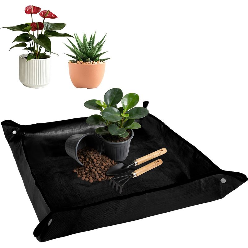 Wasserdichte Pflanzmatte, 100 X 100 Cm, Schwarze Pe-pflanzmatte Zum Eintopfen Von Sukkulenten Und Für Die Zimmerpflanzenpflege
