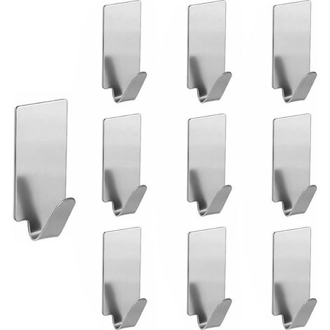 Edelstahl-klebehaken, Set Mit 11 Kleinen Wandhaken Ohne Bohren, Stabiler Handtuchhalter Für Bad, Küche, Eingangsbereich Und Aufbewahrung