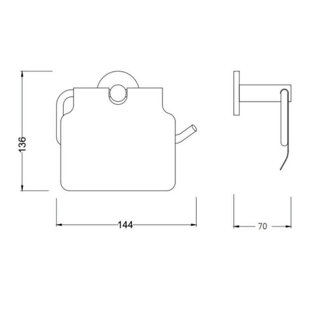 Toilettenpapierrollenhalter mit Deckel Kupfer gebürstet - Aloni