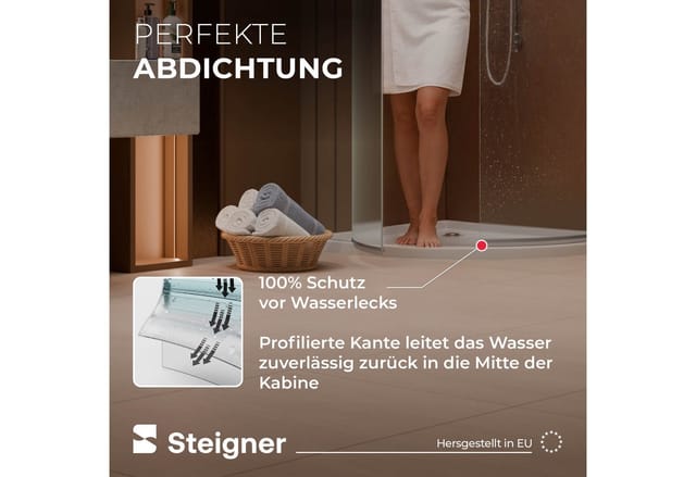 Steigner - Duschdichtung UK07 vorgebogene Ersatzdichtung für Runddusche Wasserabweiser, l, 30 cm, (Einzeldichtung), für Glasstärken von 6 bis 8mm