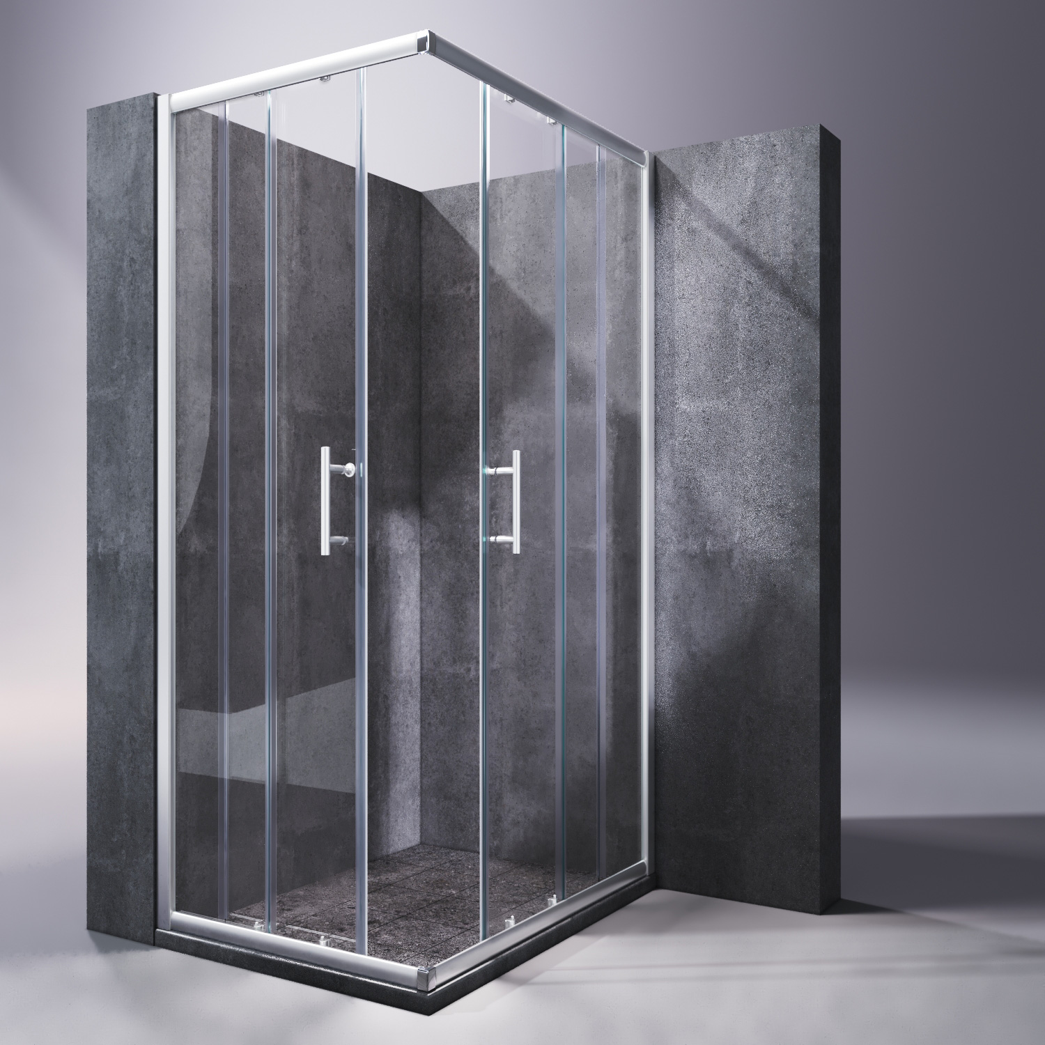 Eckeinstieg Duschkabine Sicherheitsglas Schiebetür Eckdusche Duschabtrennung Duschschiebetür Glas Mit Duschwanne Schwarz 120x90cm - Sonni