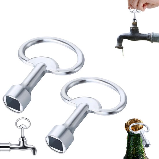Vierkant-schraubenschlüssel (2-teiliges Set), 8 Mm Universal-multifunktionswerkzeug Aus Metall Für Ventile/schränke/heizkörper