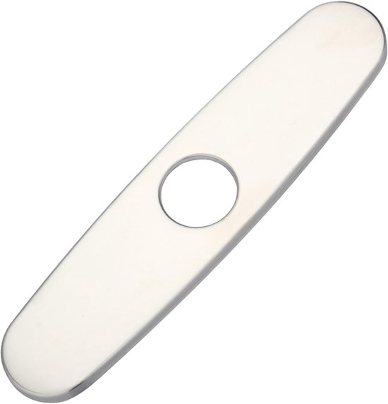 Dekorative Spülbecken- Und Armaturenlochabdeckung Aus Silberfarbenem Edelstahl, 253 X 63 Mm