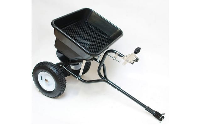 Dema - Streuwagen Streusalz Anhänger Düngerstreuer Streuer für Rasentraktor 45 Liter