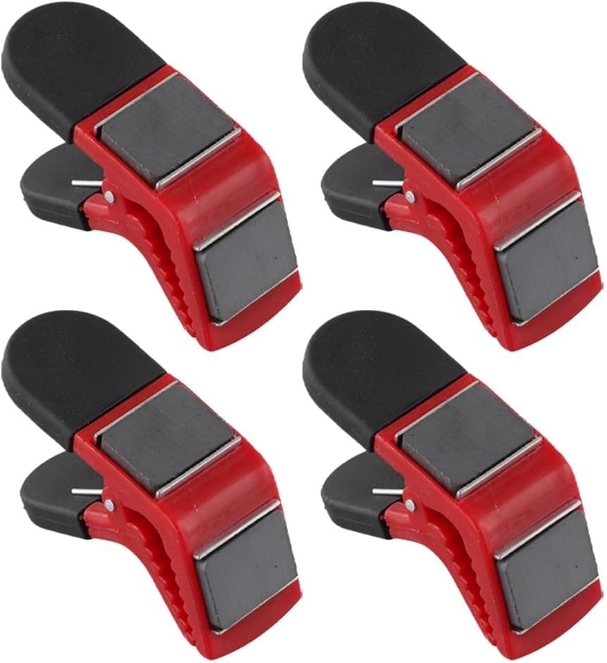 Magnetischer Pinselhalter-clip, 4-teilig – Heimwerkerprojekte, Malerarbeiten – Sicherer, Wasserdichter Stoff, Pinselhalter – Rot