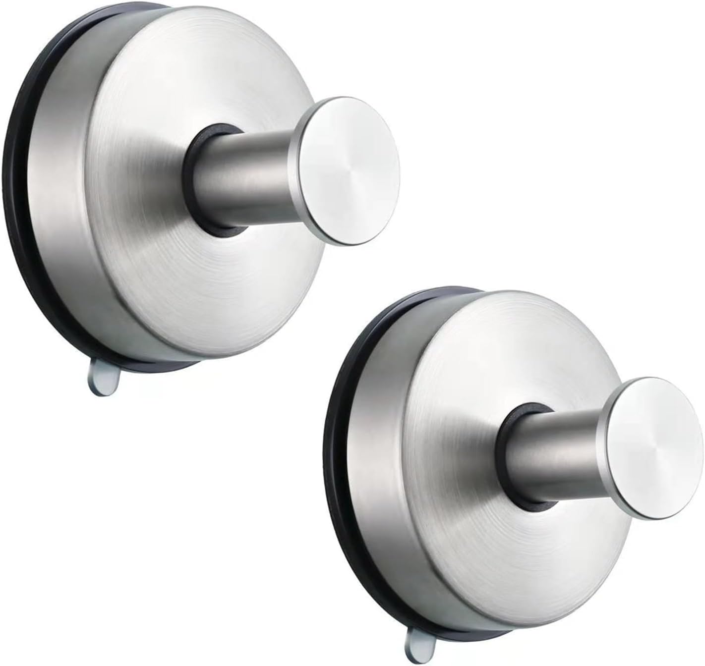 2er-pack Saugnapfhaken, Edelstahl Sus 304, Handtuchhalter Für Badezimmer, Küchenhandtuchhaken, Garderobenständer, Wandhaken Für Bademäntel Und Handtücher (silber)