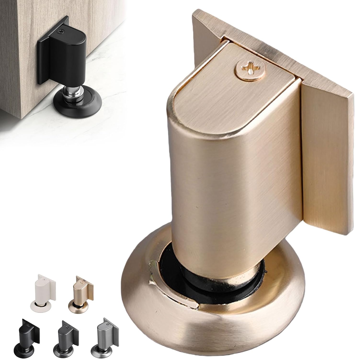 Magnetischer Türstopper Mit Schrauben Und Klebstoff Für Starke Haftung, Robuster Magnetischer Türstopper, Keilförmiger Stopper