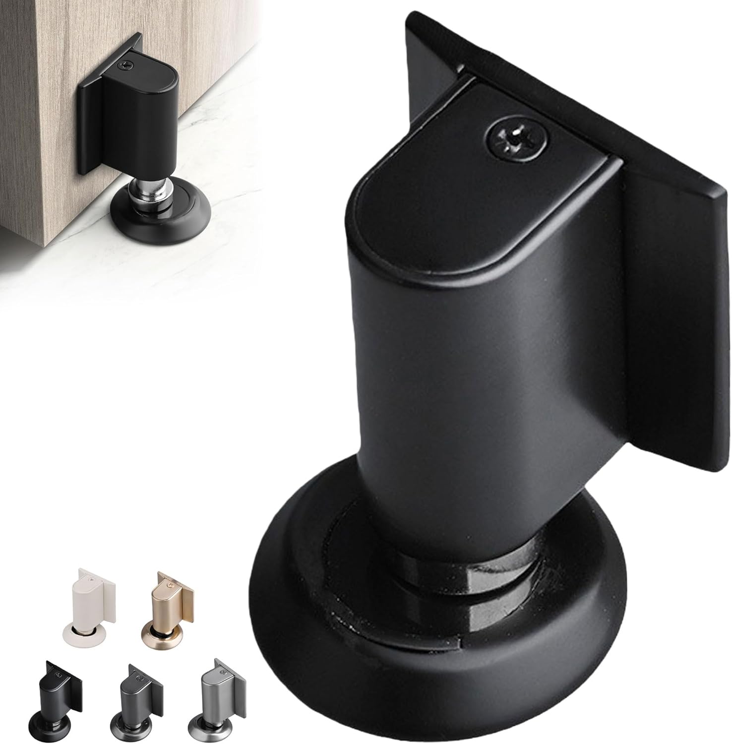 Magnetischer Türstopper Mit Schrauben Und Klebstoff Für Hochfeste Befestigung Robuster Magnetischer Türstopper Mit Keilförmiger Bodenhalterung, Um Die Tür Sicher Zu Halten