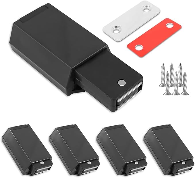 Robuster Druckverschluss, 5er-pack Schwarze Magnetische Druckverschlüsse, Verdeckte Druckknopf-verriegelung Für Schränke, Schubladen, Kleiderschränke Und Küchentüren.