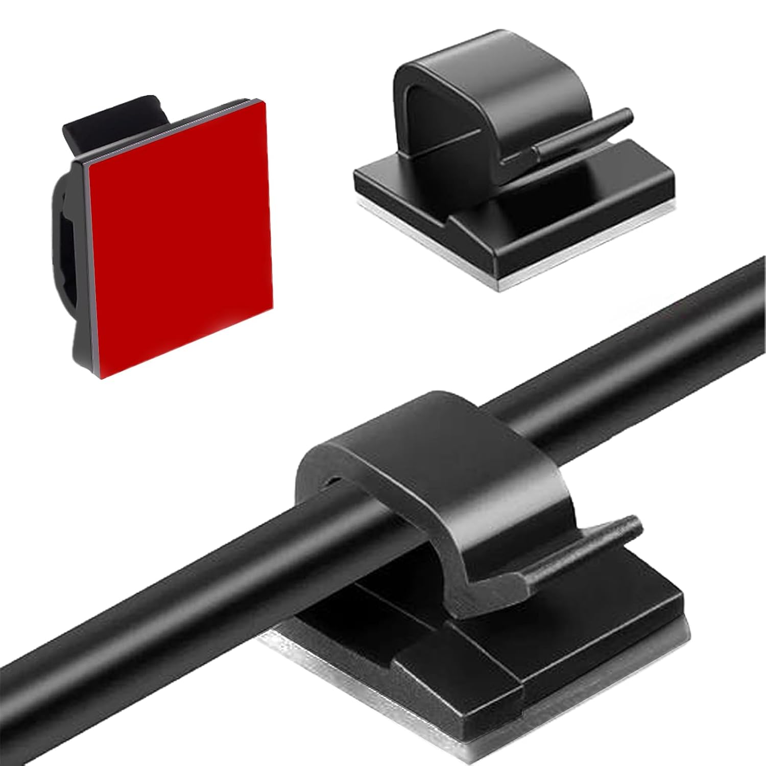 60 Schwarze R-typ-klebekabelclips, Selbstklebende Kabelclips, Wandclips, Kabelclips Für Auto Und Büro, Selbstklebende Haken