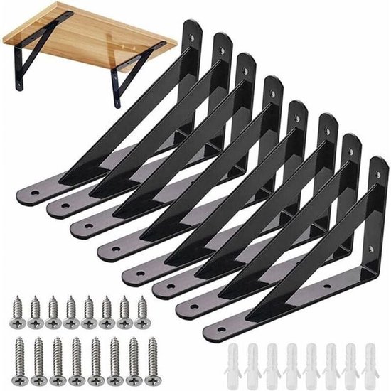 Wandmontiertes Regalsystem, 6-teiliges Set, Festes Installationssystem, Stabiler Metallrahmen, 90-grad-winkel.