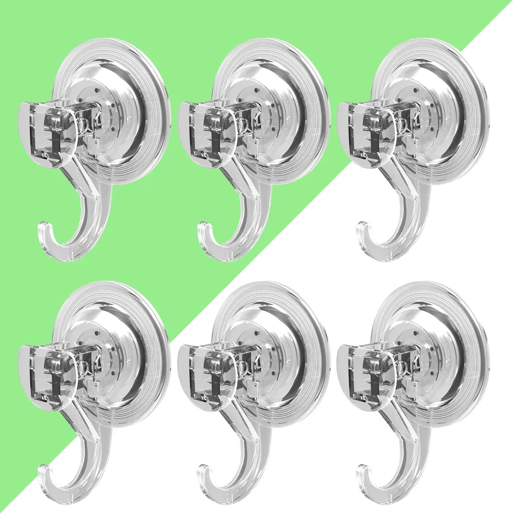 Abnehmbare Saugnapfhaken, Robust Und Wasserdicht, Geeignet Für Badezimmer, Küche Und Den Allgemeinen Haushaltsgebrauch, 6er-pack.
