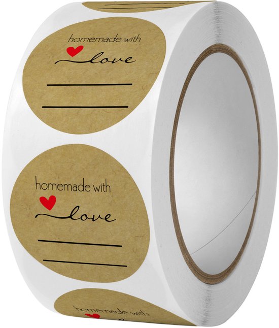 500 Stück Runde, Selbstklebende Etiketten Aus Kraftpapier (38 Mm Durchmesser) Für Marmelade Und Geschenke, Dunkel