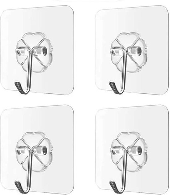 6 X 6 Cm – 20 Stück – Haken Zum Einfachen Aufhängen – Starker, Rückstandsfrei Haftender Klebehaken – Edelstahlhaken – Handtuchhaken Für Badezimmer – Wandhaken – Haken Für Mäntel Und Hüte