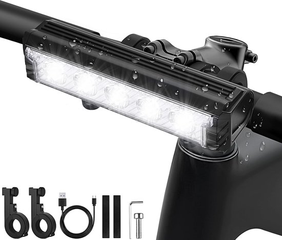 Elektrischer Fahrradscheinwerfer Mit 2800 Lumen – Fahrradbeleuchtung – Scheinwerfer – 5 Led-chips – 5 Modi – 6400-mah-akku – Ipx5 Wasserdicht