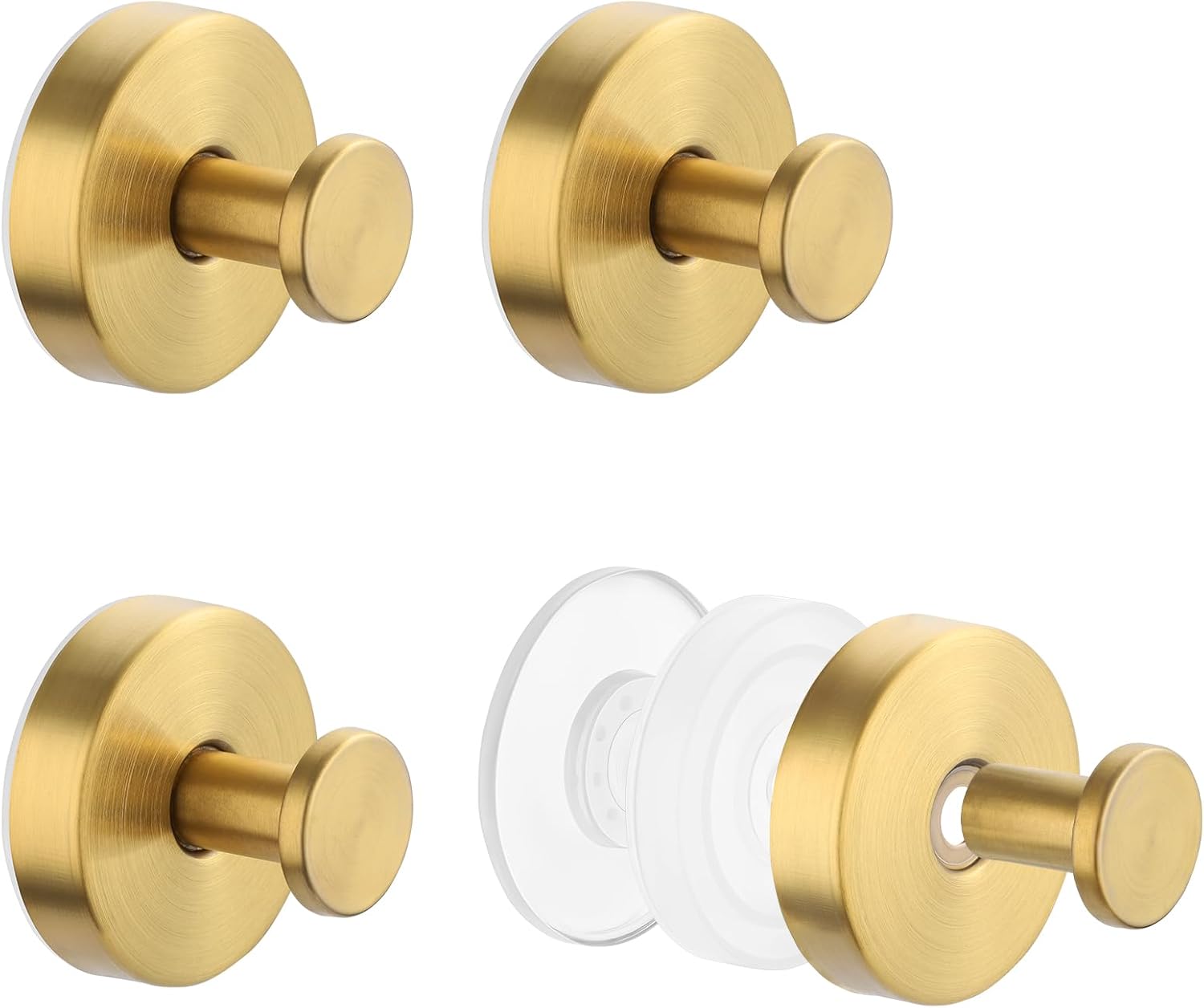 Badezimmerhaken Mit Saugnapf, 4er-pack, Starke Saugnapfhaken, Handtuchhalter Ohne Bohren, Wasserdicht Und Wiederverwendbar, Für Handtücher Und Bademäntel (gold)