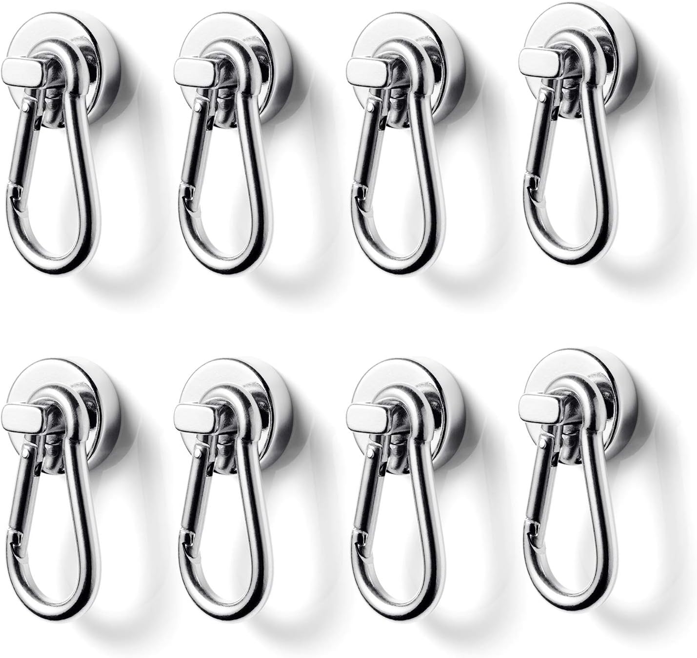 8er-pack Neodym-magnet-karabinerhaken, Tragkraft 12 Kg, Für Büro Und Lager