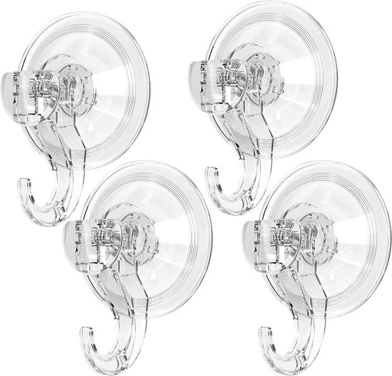 4er-pack Transparente, Hochbelastbare 10-kg-vakuum-saugnapfhaken Für Bad Und Küche