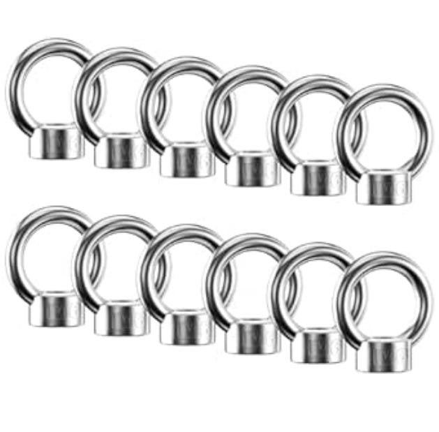 M6-ösenschrauben, Ösenschrauben Aus Edelstahl 304, Hebebolzen, Für Hebezwecke, 12-teiliges Set.