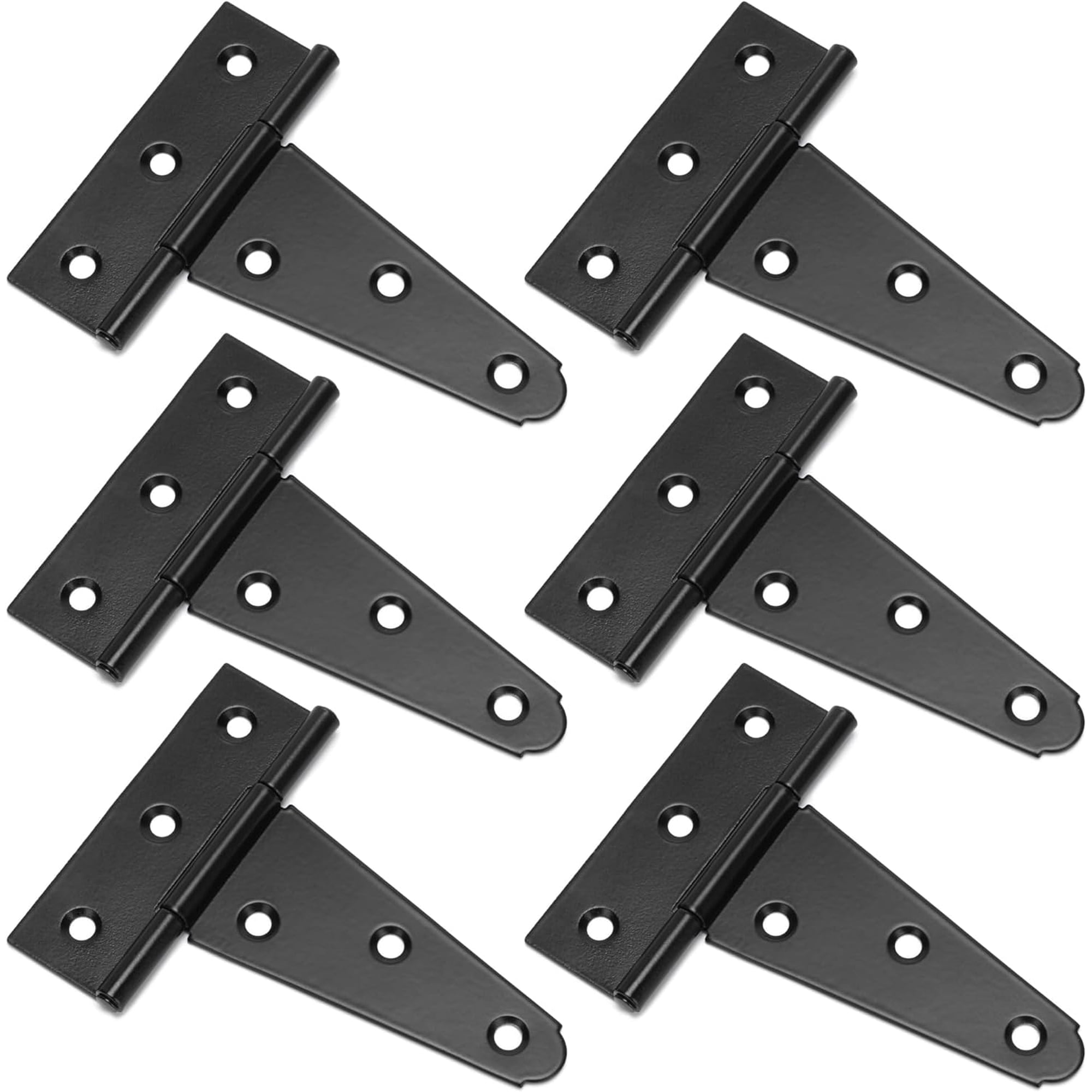 6er-packung 4-zoll-hochleistungs-t-scharniere In Schwarz Für Schuppentüren, Scheunentore Und Zäune