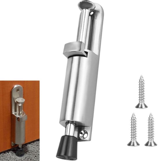 1 Stück Fußbetätigter Bodenstopper, Federbelasteter, Tragbarer Türhalter Mit Schrauben, Edelstahllegierung