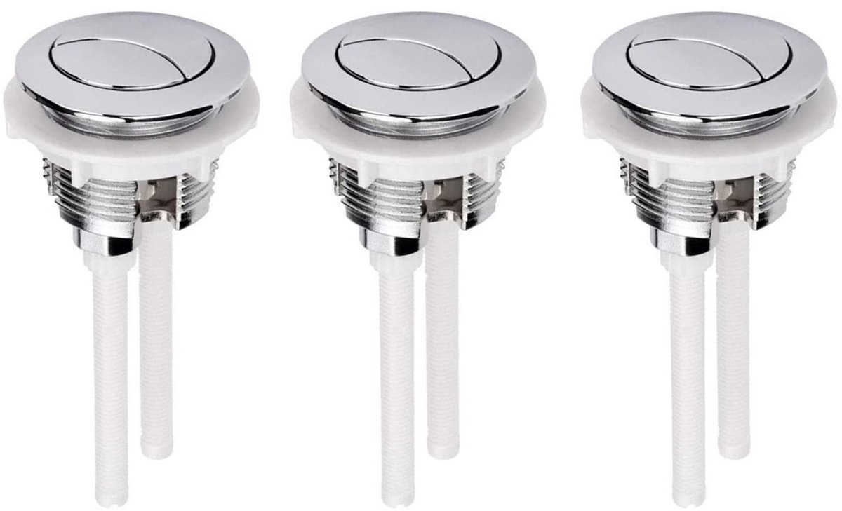 Toilette Mit Zwei Spülknöpfen, Runder Spülknopf, Geeignet Für Die Reparatur Des Toilettenspülkastens Im Badezimmer, 3-teiliges Set.
