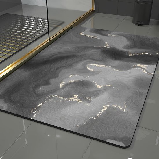 Badematte - Kieselgur-badematte - Weiche, Bequeme, Super Saugfähige Und Rutschfeste Steinbadematte (60 X 90 Cm)