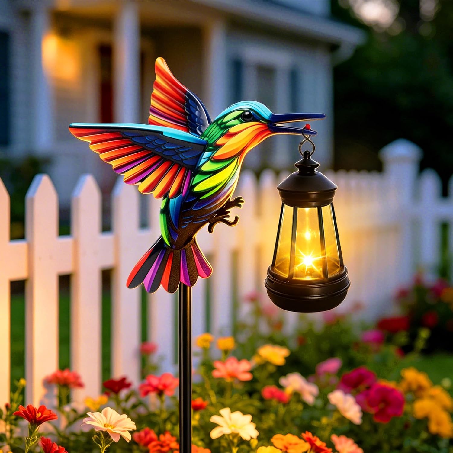 Wasserdichte Solar-gartenleuchte Mit Kolibri-motiv, Ideal Als Geschenk Für Mütter Und Großmütter, Perfekt Für Terrasse Oder Balkon.