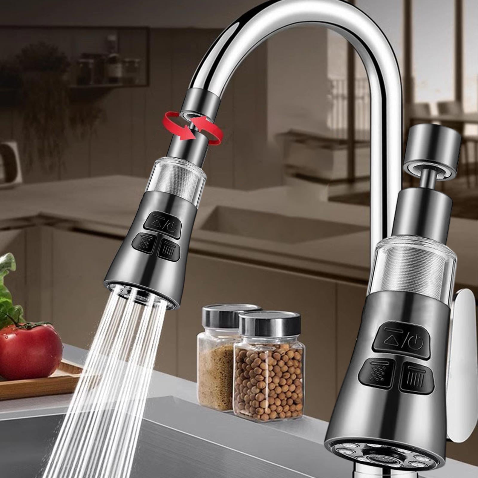 Küchenwasserfilter, 360° Drehbar, 3 Modi, Entfernt Rost Und Ablagerungen – Grau