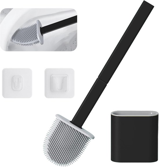 Silikon-toilettenbürste & Halter – Toilettenbürsten & Halterung – Toilettenbürste Mit Flexiblen Borsten & Halterung Für Schnelles Trocknen – Toilettenbürste Wandmalerei In