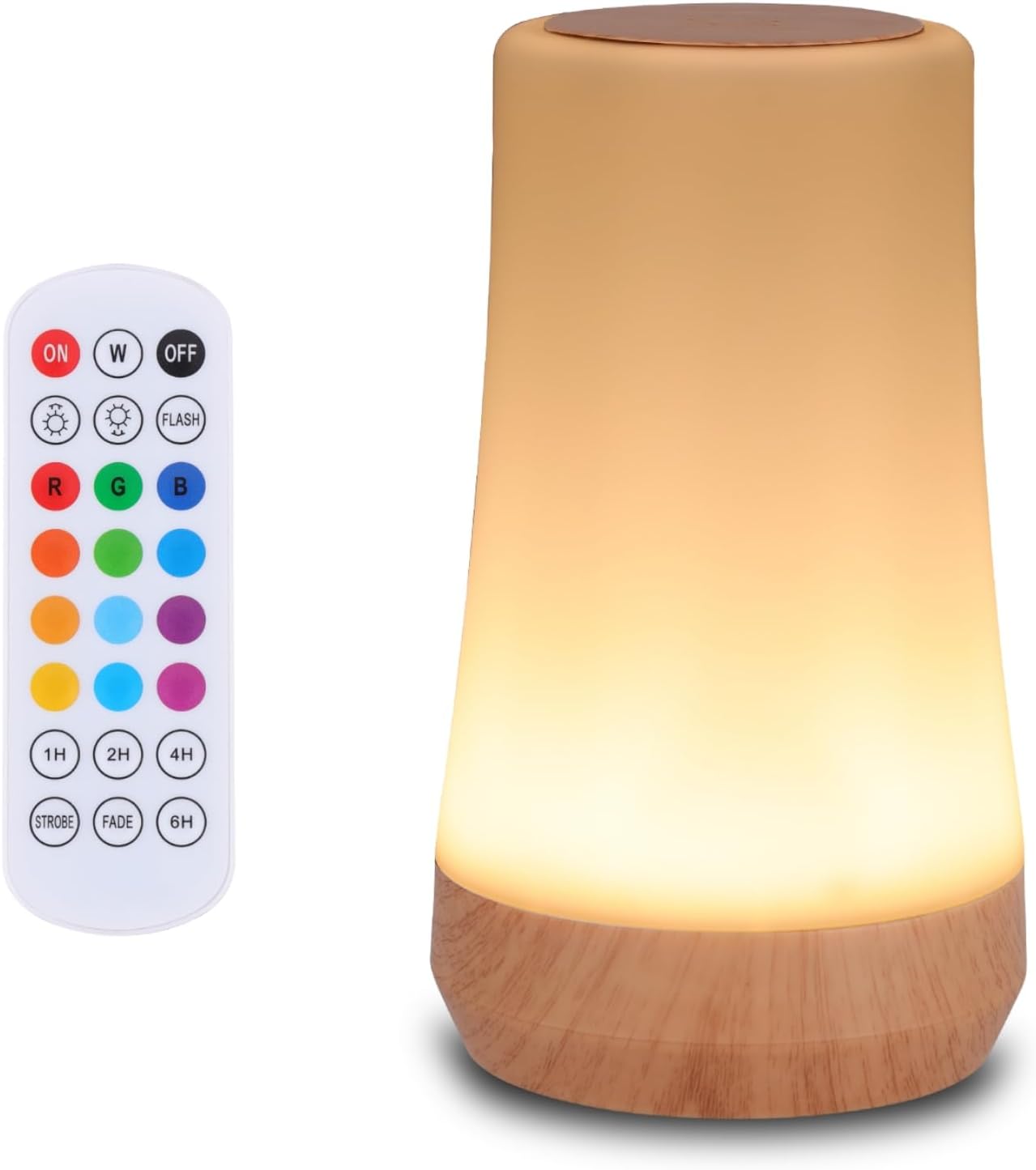 Touch-nachttischlampe, 13 Rgb-farben, 5 Helligkeitsstufen, Usb-aufladbar, Ferndimmung, Rgb-farbwechsel, Tragbare Babylampe (f9).