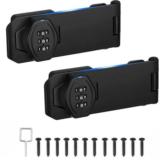 2er-pack Mechanische Drehkombinationsschlösser Für Kleine Schränke, Gartenhäuser, Badezimmer Und Gartentüren, 7,6 Cm (3 Zoll), Schwarz