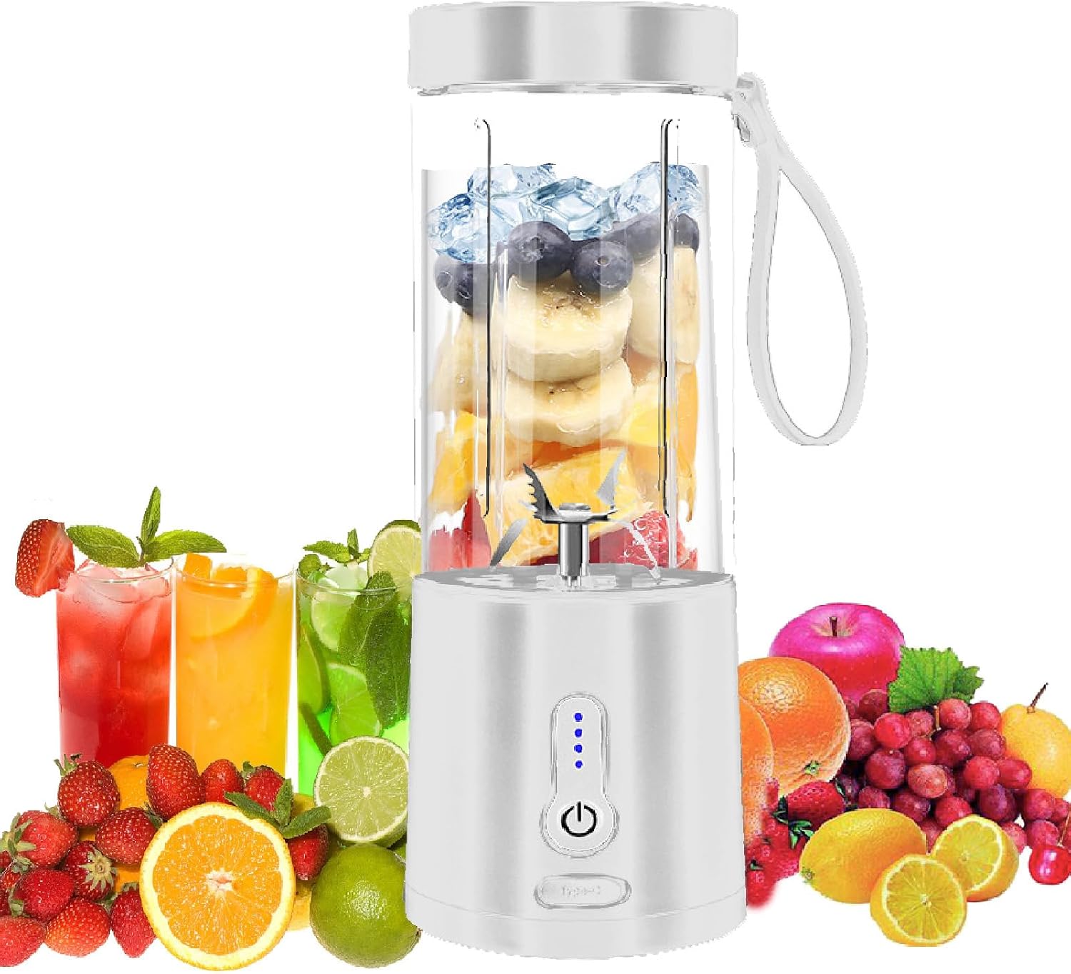 20-oz-becher – Tragbarer Mixer – Persönlicher Mixer – Smoothies Und Shakes – Wiederaufladbar – 6 Edelstahlklingen – Ideal Für Reisen, Fitnessstudio Und Büro