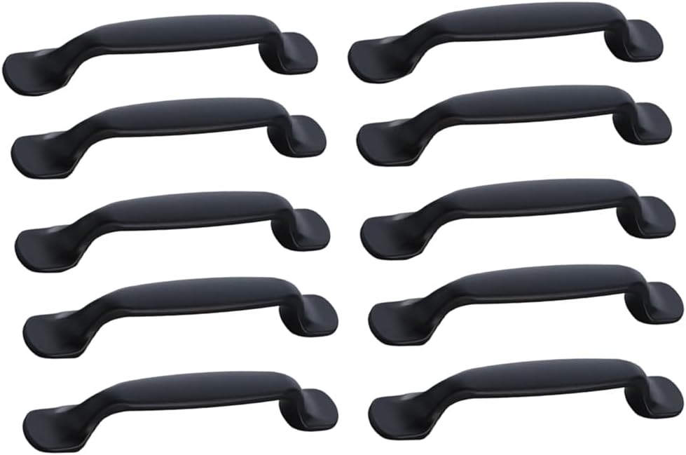 10er-pack Küchenschrankgriffe Aus Aluminiumlegierung, Mattschwarze Schubladengriffe (96 Mm Lochabstand)