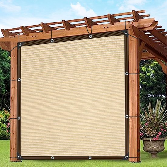 Rechteckiges Schattiergewebe 2x3m Mit Ösen – Atmungsaktiver Uv-schutz Für Gewächshaus, Terrasse, Garten Und Camping, Beige
