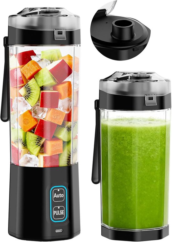 Tragbarer Mini-mixer 700 Ml, Bpa-frei, Auslaufsicherer Deckel Und Trinkverschluss, Usb-c-ladeanschluss, Ipx8 Wasserdicht, Für Smoothies, Cremes Und Speisen