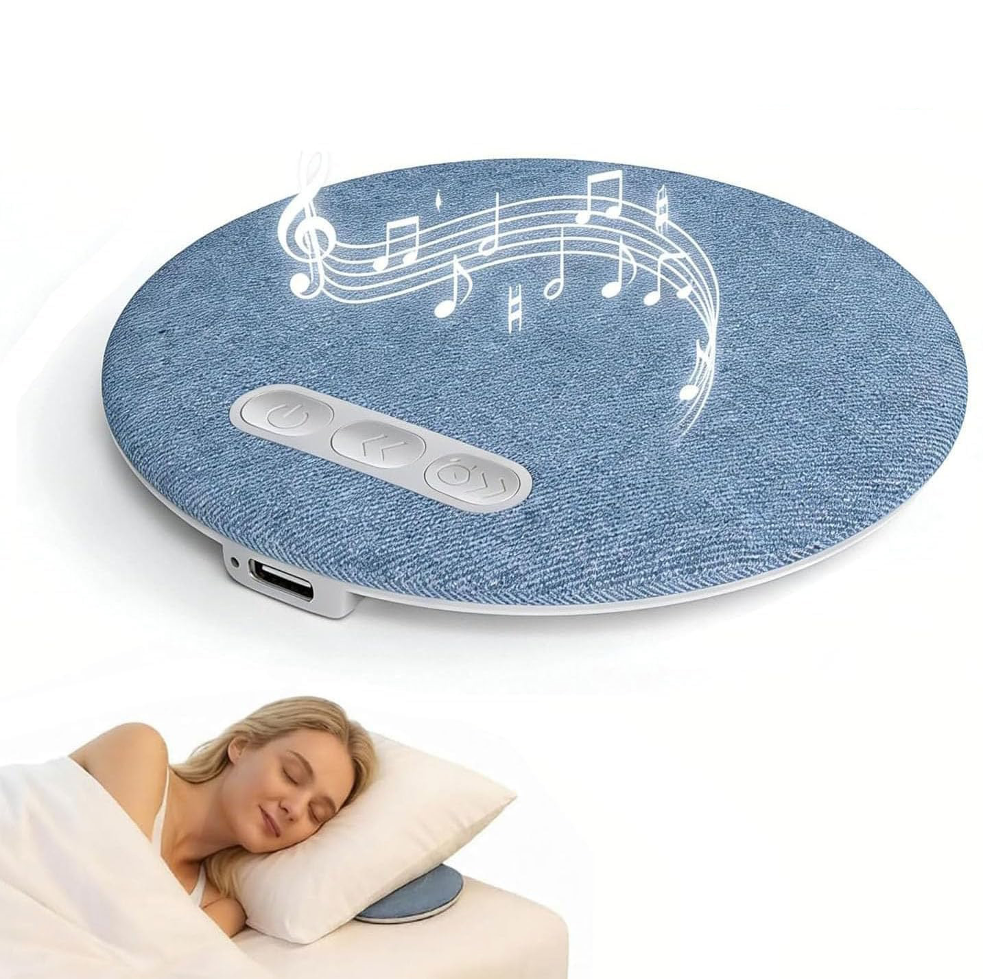 Bluetooth-kissenlautsprecher, Tragbarer Mini-unterkissenlautsprecher, Kabelloser Unterkissenlautsprecher Mit Weichem Und Immersivem Klangfeld
