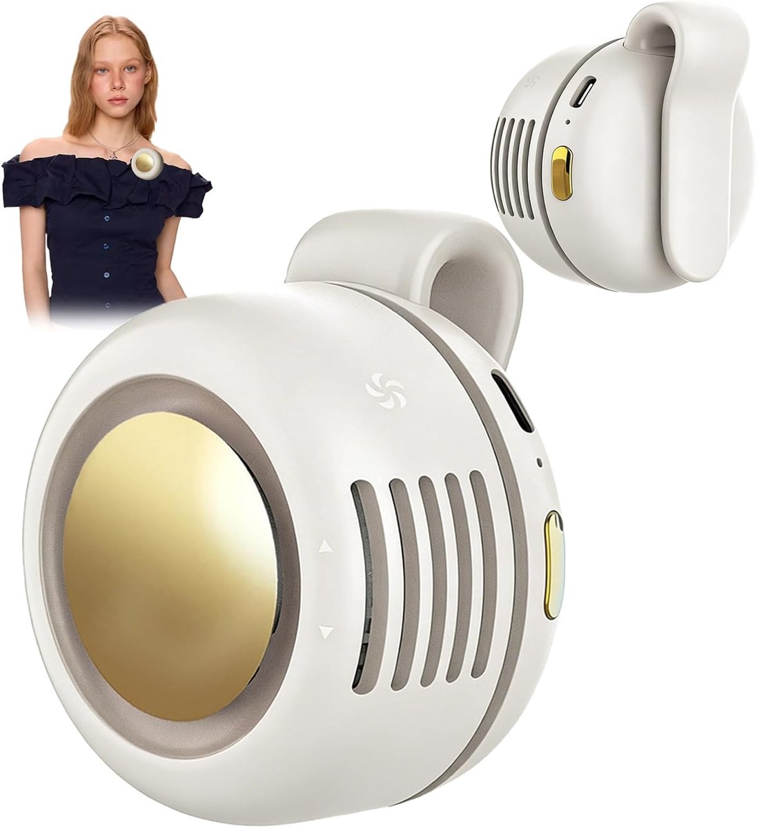 Tragbarer Clip-ventilator – Wiederaufladbarer Mini-usb-ventilator (360° Drehbar), Leiser, Klingenloser Mini-ventilator Mit 3 Geschwindigkeitsstufen