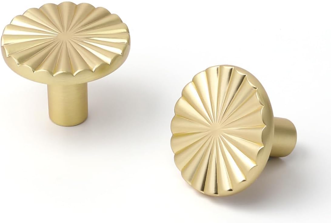 10er-pack Türgriffe In Gebürstetem Gold (messing-finish), Geeignet Für Schminktische, Küchenschränke - Minimalistische Schubladengriffe Aus Zinklegierung.