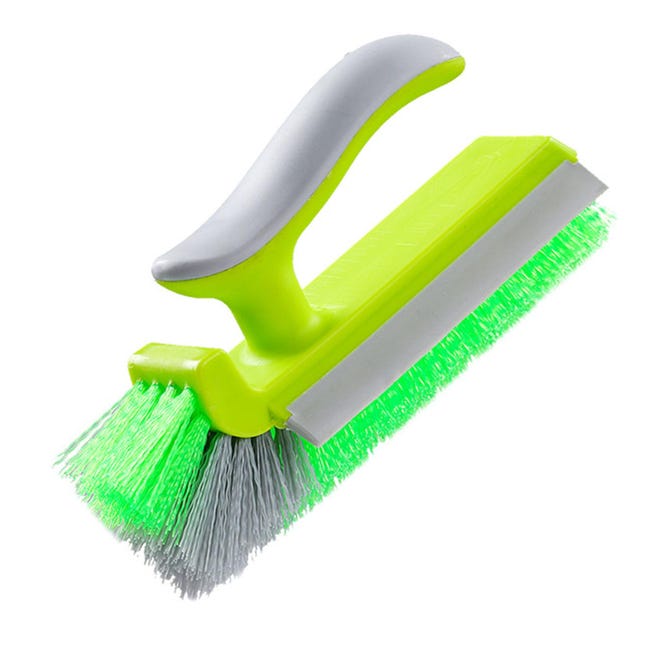 3-teiliges Grasgrünes V-förmiges Eckreinigungsbürsten-set Mit Verspiegelten Borsten Für Dusche, Fliesen Und Küche