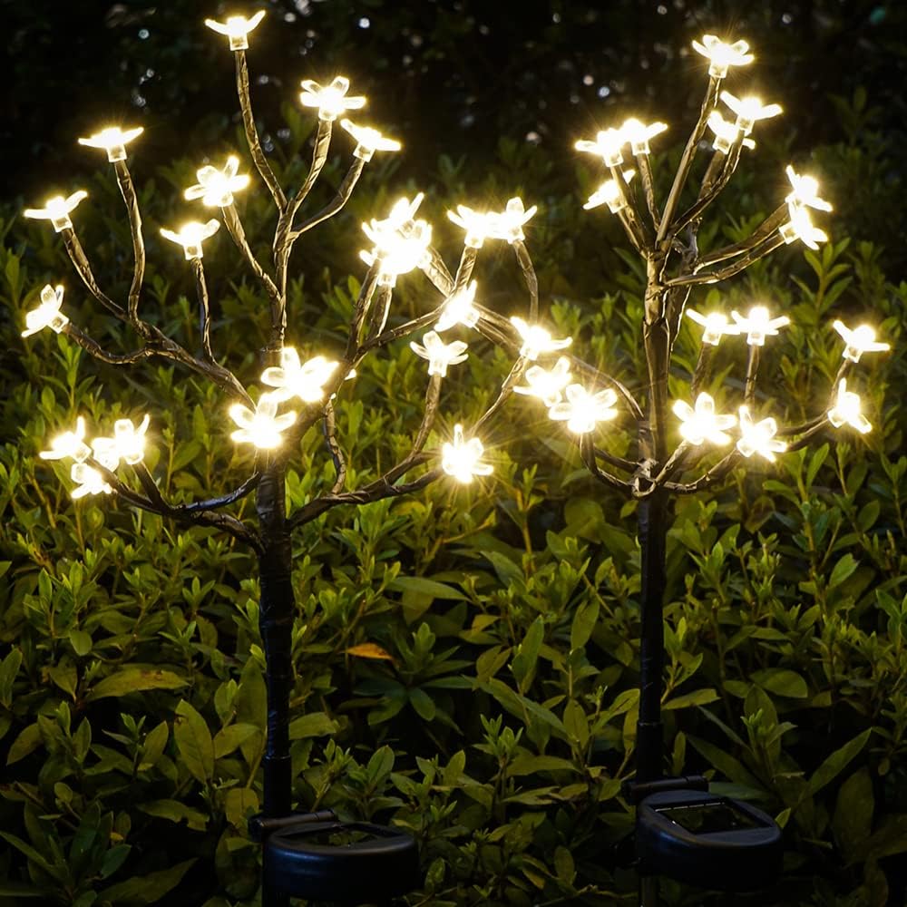 40 Led-solar-gartenleuchten, Gartendekoration – Dekorative Solarblumen Für Den Außenbereich – Atmosphärische, Wasserdichte Solar-außenbeleuchtung – Garten