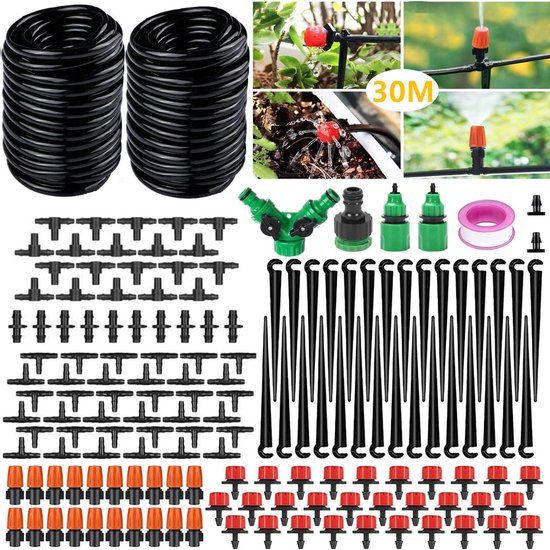 149-teiliges Gartenbewässerungsset, 30 Meter Rohrleitung, Automatisches Tropfbewässerungssystem