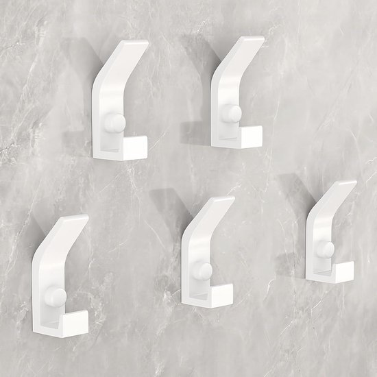 Set Mit 10 Weißen, Doppelwandigen Wandgarderobenhaken Inklusive Schrauben Zum Aufhängen Von Hüten, Mänteln, Bademänteln Und Handtüchern An Türen, In Badezimmern Und Schlafzimmern