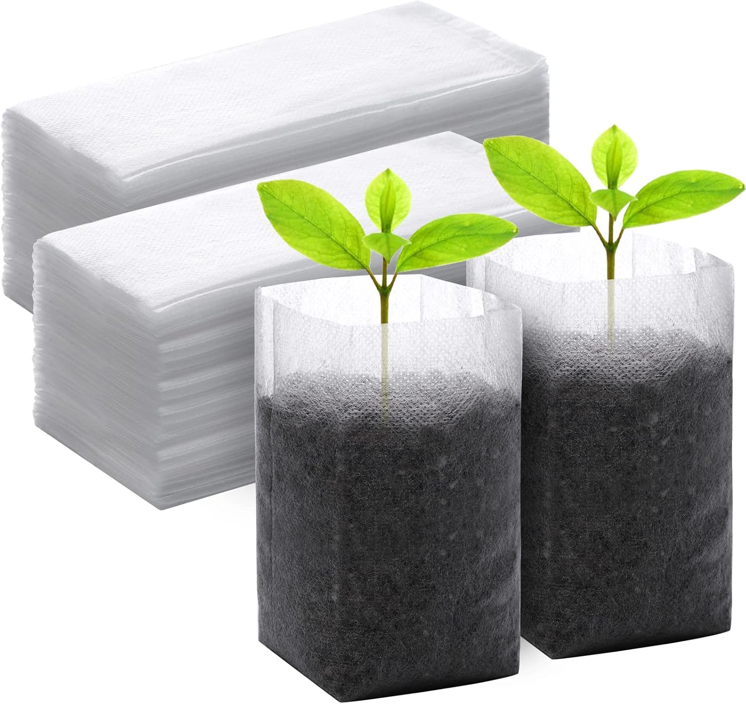 200 Pflanzsäcke – 14 X 16 Cm – Vliesstoff – Biologisch Abbaubar – Für Hausgarten – Bäume – Blumen – 14 X 16 Cm – 200 Stück